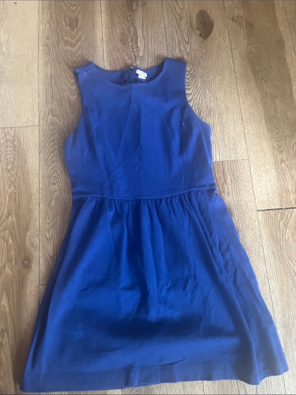 J. Crew Sleeveless Royal Blue Gathered-Waist Midi Dress